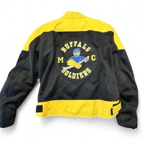 Buffalo Soldiers MC Full Patch Black and Yellow Motorcycle Jacket XXXL